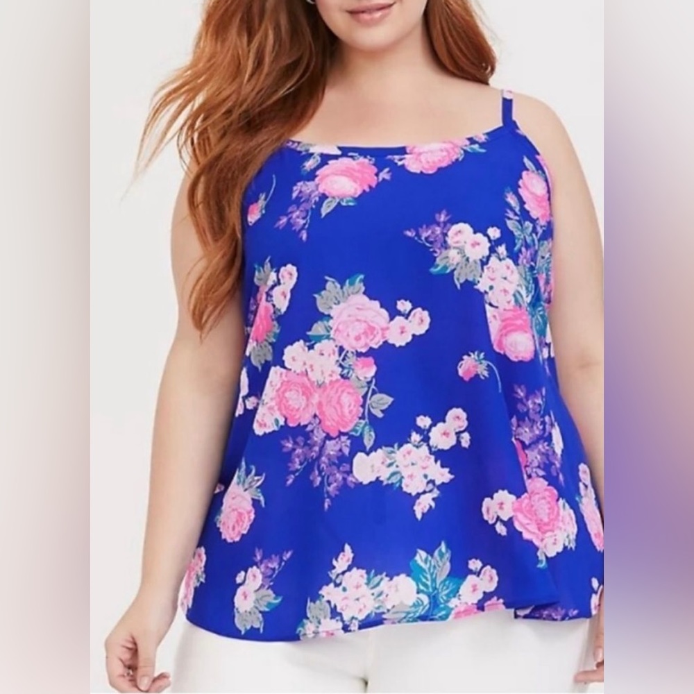 Torrid-Sophie, Blue and Pink Floral Swing Cami. Size 0